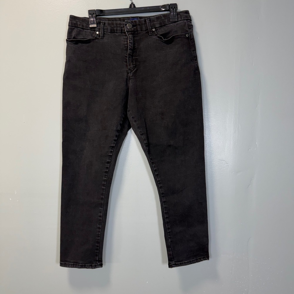 Bandolino Smooth Operator Slim Ankle Jeans Black Denim Size 14